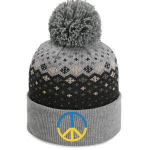 Peace Sign Stand With Ukraine Supporting Ukrainians The Baniff Cuffed Pom Beanie