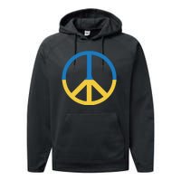 Peace Sign Stand With Ukraine Supporting Ukrainians Performance Fleece Hoodie