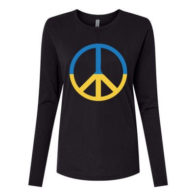 Peace Sign Stand With Ukraine Supporting Ukrainians Womens Cotton Relaxed Long Sleeve T-Shirt