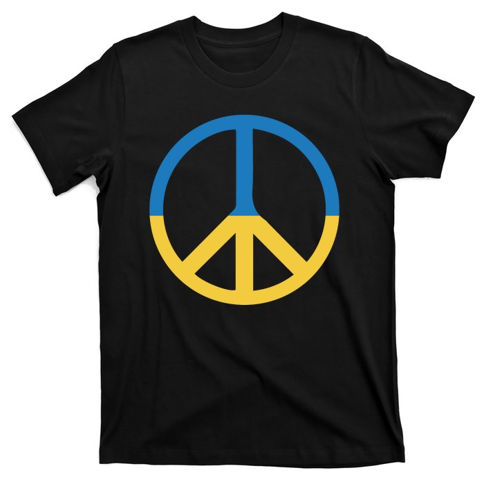 Peace Sign Stand With Ukraine Supporting Ukrainians T-Shirt