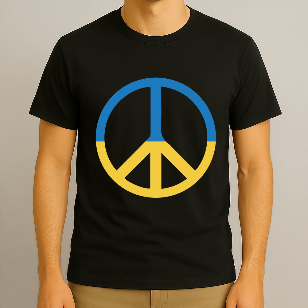 Peace Sign Stand With Ukraine Supporting Ukrainians T-Shirt