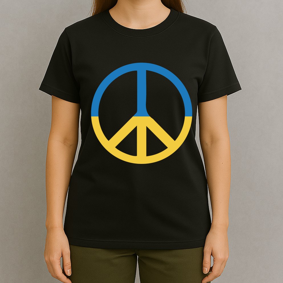 Peace Sign Stand With Ukraine Supporting Ukrainians T-Shirt