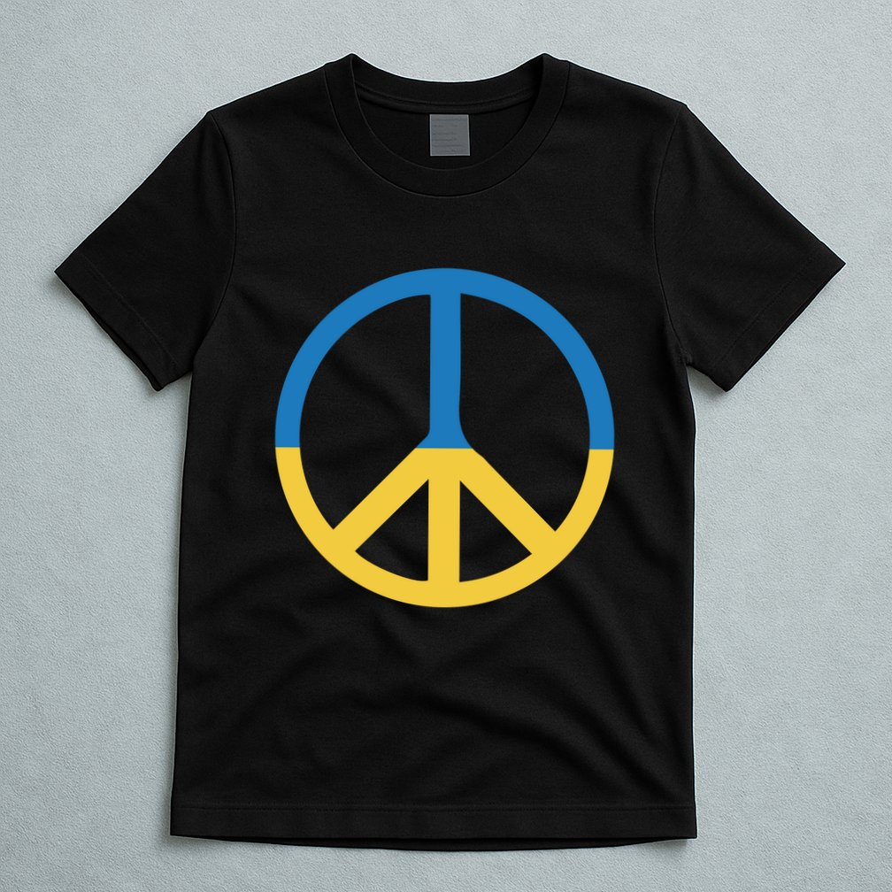 Peace Sign Stand With Ukraine Supporting Ukrainians T-Shirt