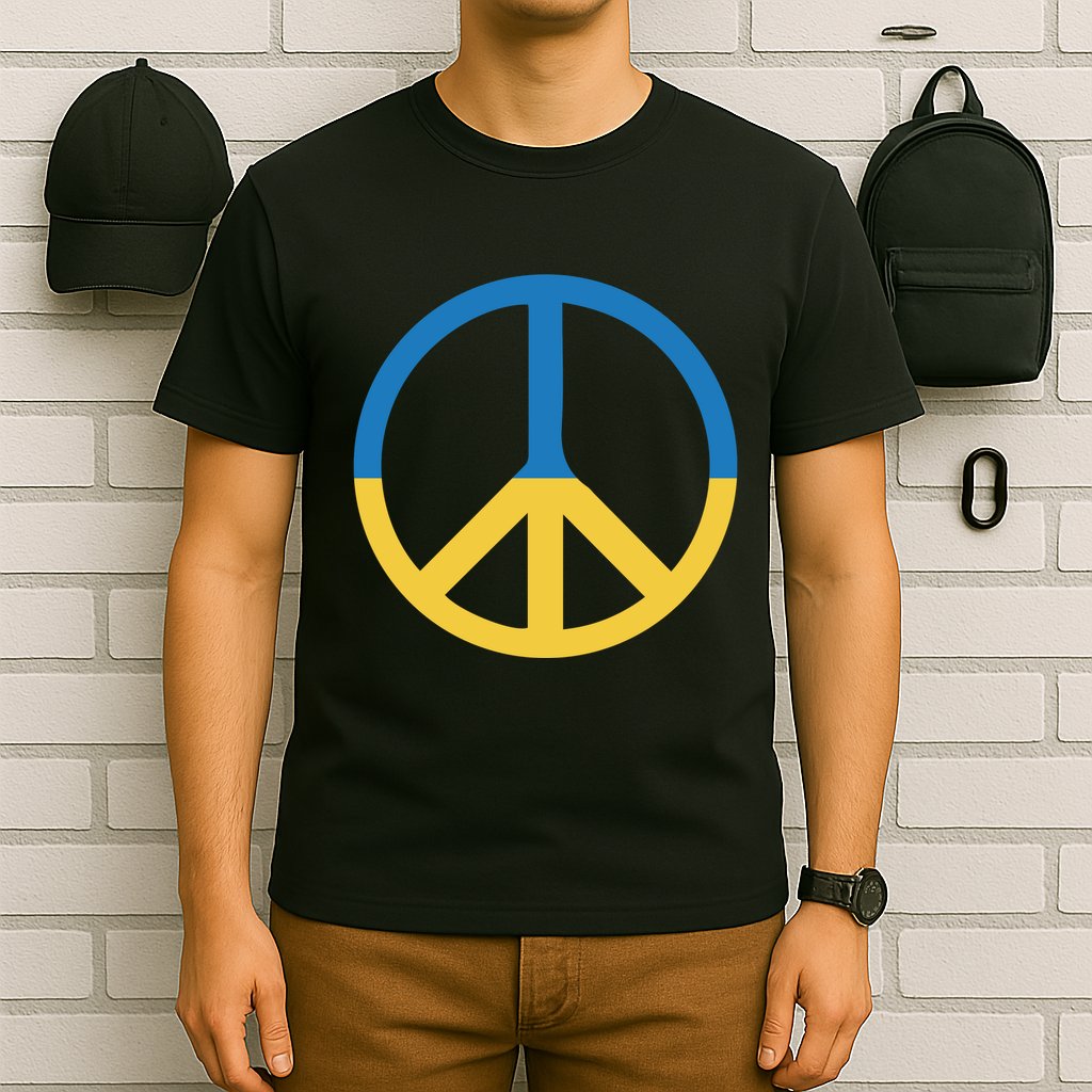 Peace Sign Stand With Ukraine Supporting Ukrainians T-Shirt