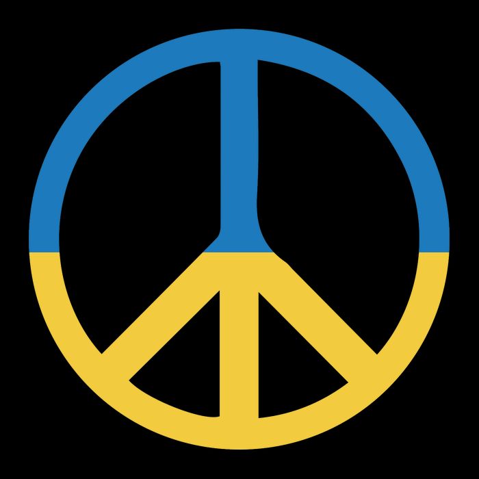Peace Sign Stand With Ukraine Supporting Ukrainians Button
