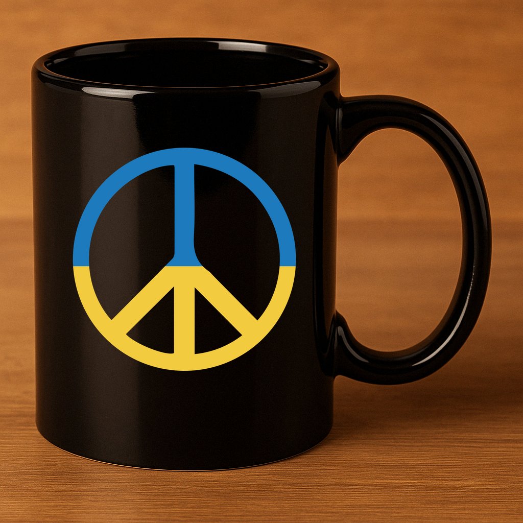 Peace Sign Stand With Ukraine Supporting Ukrainians 11oz C Handle Ceramic Mug