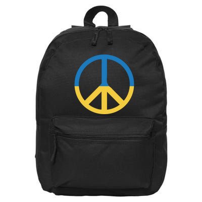 Peace Sign Stand With Ukraine Supporting Ukrainians 16 in Basic Backpack