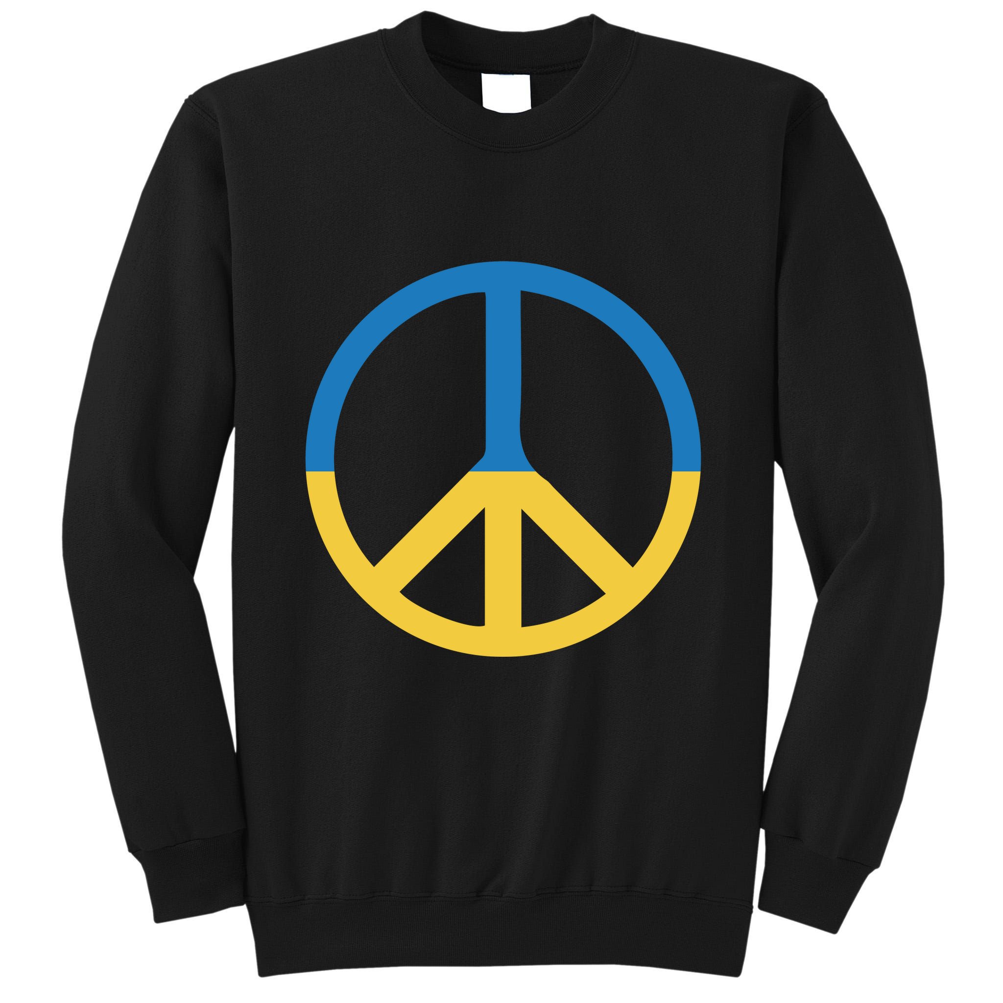 Peace Sign Stand With Ukraine Supporting Ukrainians Tall Sweatshirt