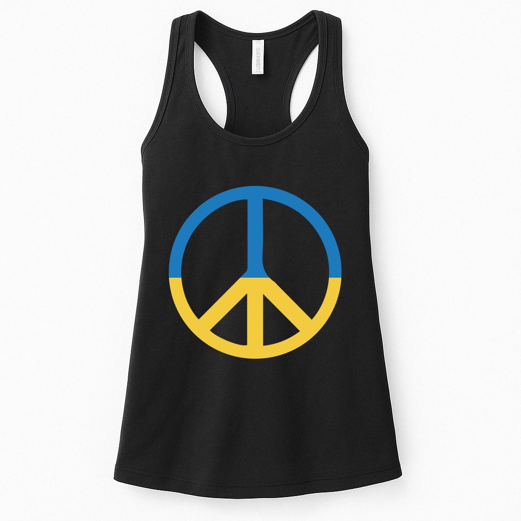 Peace Sign Stand With Ukraine Supporting Ukrainians Womens Tank Top
