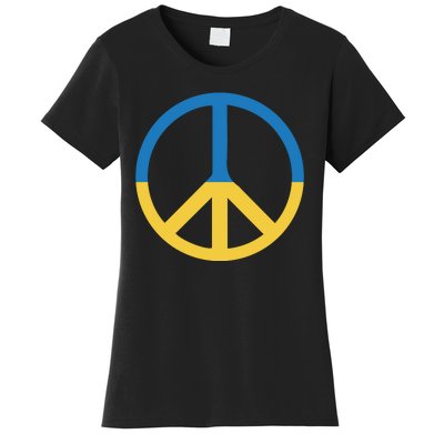 Peace Sign Stand With Ukraine Supporting Ukrainians Women's T-Shirt