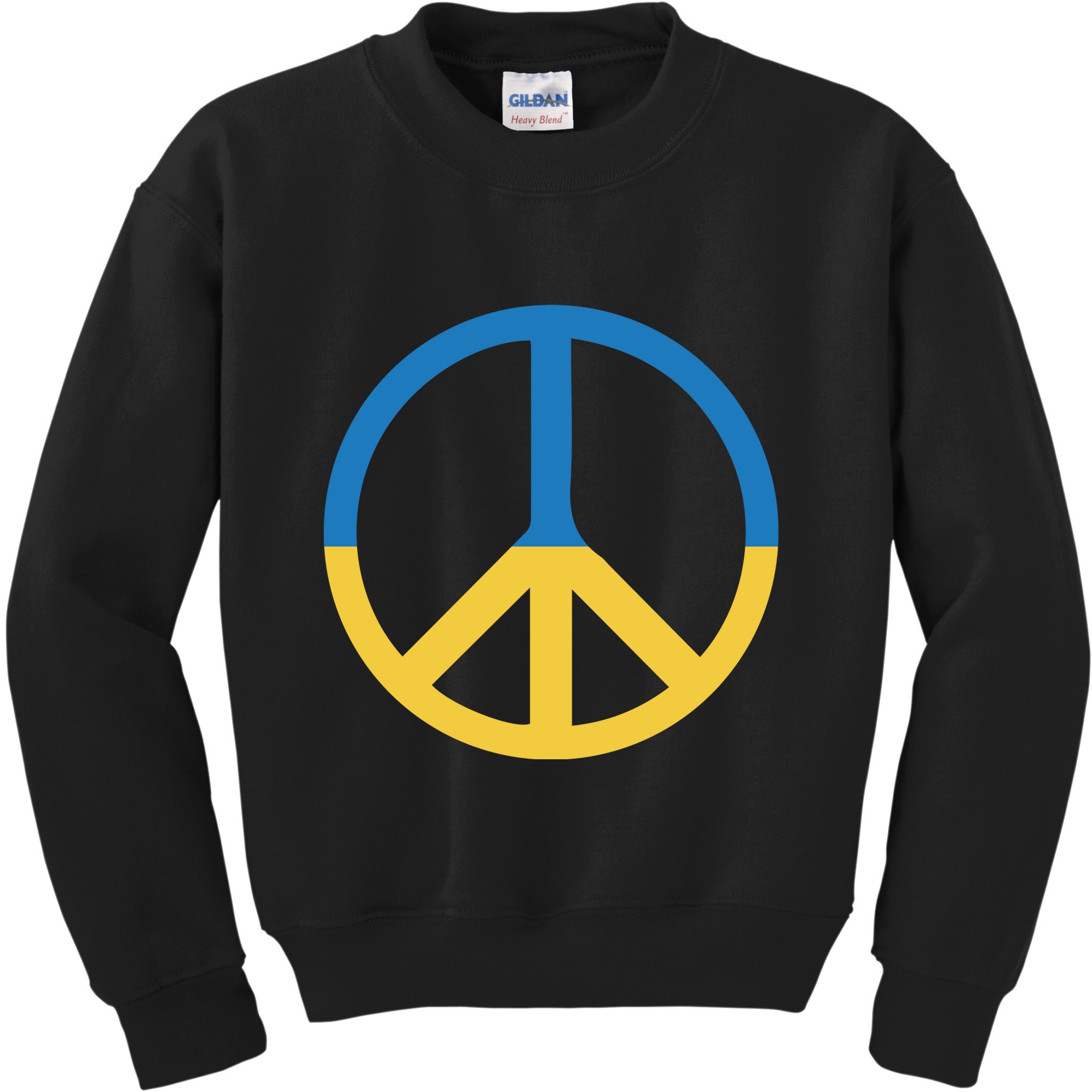Peace Sign Stand With Ukraine Supporting Ukrainians Kids Sweatshirt