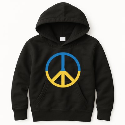 Peace Sign Stand With Ukraine Supporting Ukrainians Kids Hoodie