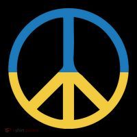 Peace Sign Stand With Ukraine Supporting Ukrainians Short Acrylic Beanie