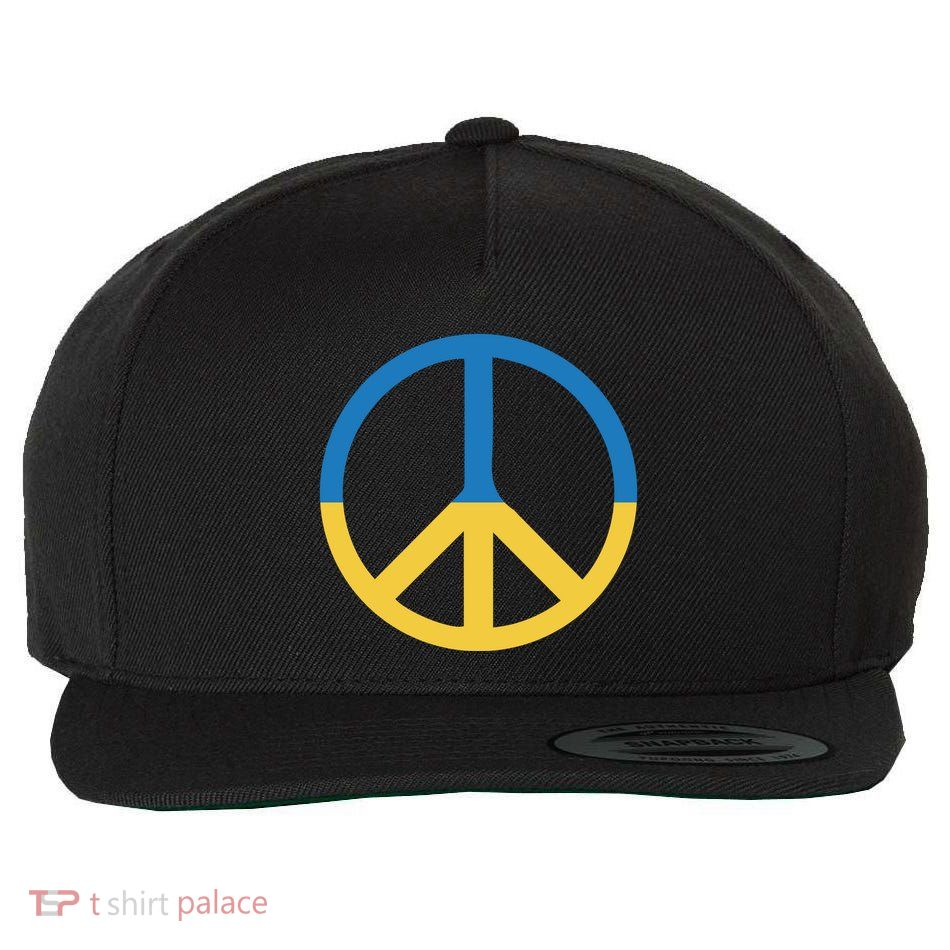 Peace Sign Stand With Ukraine Supporting Ukrainians Wool Snapback Cap