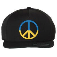 Peace Sign Stand With Ukraine Supporting Ukrainians Wool Snapback Cap