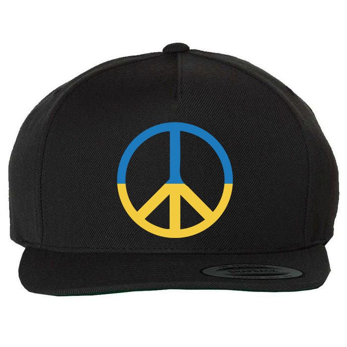 Peace Sign Stand With Ukraine Supporting Ukrainians Wool Snapback Cap