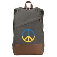 Peace Sign Stand With Ukraine Supporting Ukrainians Cotton Canvas Backpack