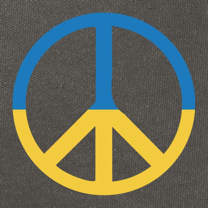 Peace Sign Stand With Ukraine Supporting Ukrainians Cotton Canvas Backpack