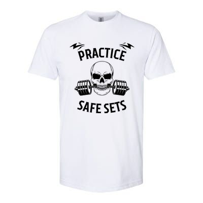 Practice Safe Sets Gym Workout Meme Fitness Lifting Joke Softstyle CVC T-Shirt