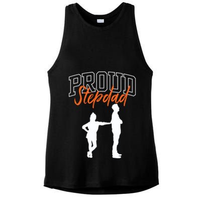 Proud Stepdad Stepfather Fathers Day Step Dad Sayings Father Gift Ladies PosiCharge Tri-Blend Wicking Tank