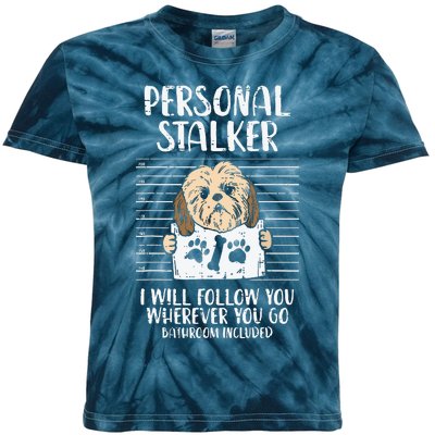 Personal Stalker Shih Tzu Funny Pet Dog Lover Owner Gift Kids Tie-Dye T-Shirt