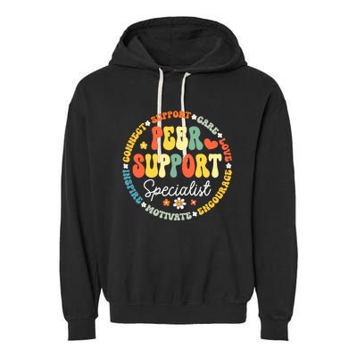 Peer Support Specialist Life Appreciation Week School Garment-Dyed Fleece Hoodie