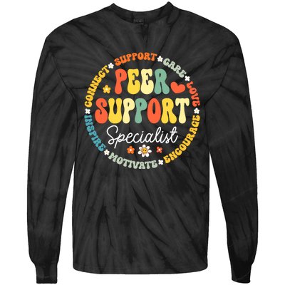 Peer Support Specialist Life Appreciation Week School Tie-Dye Long Sleeve Shirt