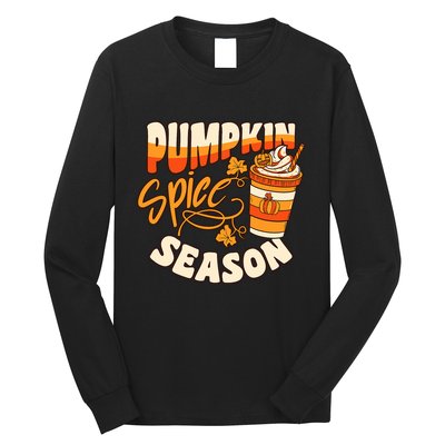 Pumpkin Spice Season Latte Coffee Fall Autumn Funny Long Sleeve Shirt