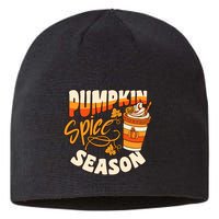 Pumpkin Spice Season Latte Coffee Fall Autumn Funny Sustainable Beanie