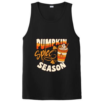 Pumpkin Spice Season Latte Coffee Fall Autumn Funny PosiCharge Competitor Tank