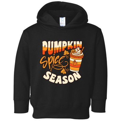 Pumpkin Spice Season Latte Coffee Fall Autumn Funny Toddler Hoodie