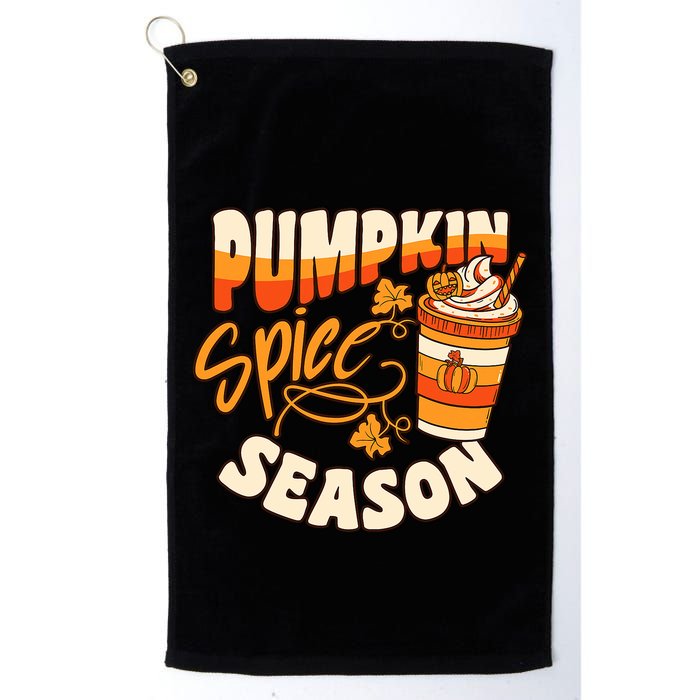 Pumpkin Spice Season Latte Coffee Fall Autumn Funny Golf Towel