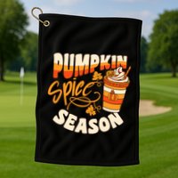 Pumpkin Spice Season Latte Coffee Fall Autumn Funny Golf Towel