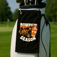 Pumpkin Spice Season Latte Coffee Fall Autumn Funny Golf Towel