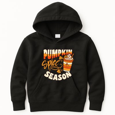 Pumpkin Spice Season Latte Coffee Fall Autumn Funny Kids Hoodie
