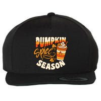 Pumpkin Spice Season Latte Coffee Fall Autumn Funny Wool Snapback Cap