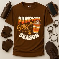 Pumpkin Spice Season Latte Coffee Fall Autumn Funny Cooling Performance Crew T-Shirt