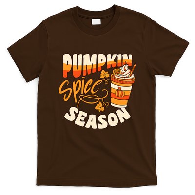 Pumpkin Spice Season Latte Coffee Fall Autumn Funny T-Shirt