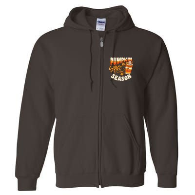 Pumpkin Spice Season Latte Coffee Fall Autumn Funny Full Zip Hoodie