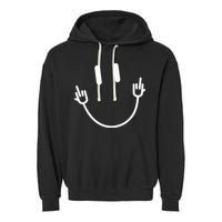 Power Socket Smile Middle Finger Hand Icon Meme Electrician Garment-Dyed Fleece Hoodie