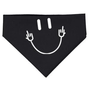 Power Socket Smile Middle Finger Hand Icon Meme Electrician USA-Made Doggie Bandana