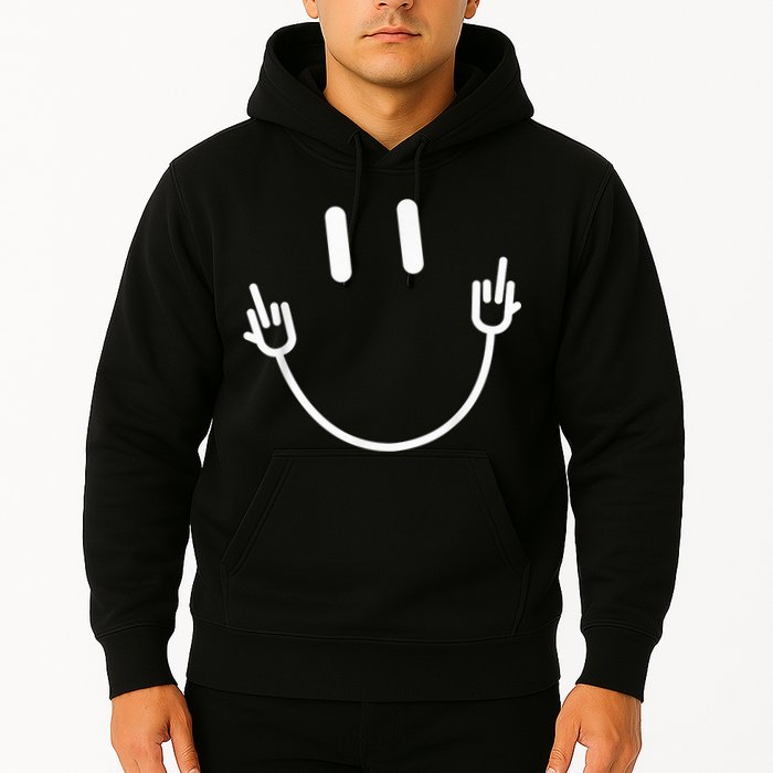 Power Socket Smile Middle Finger Hand Icon Meme Electrician Hoodie