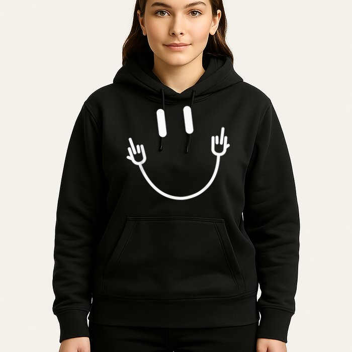 Power Socket Smile Middle Finger Hand Icon Meme Electrician Hoodie