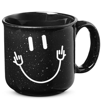 Power Socket Smile Middle Finger Hand Icon Meme Electrician 15oz Campfire Ceramic Mug