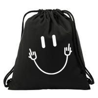 Power Socket Smile Middle Finger Hand Icon Meme Electrician Drawstring Bag