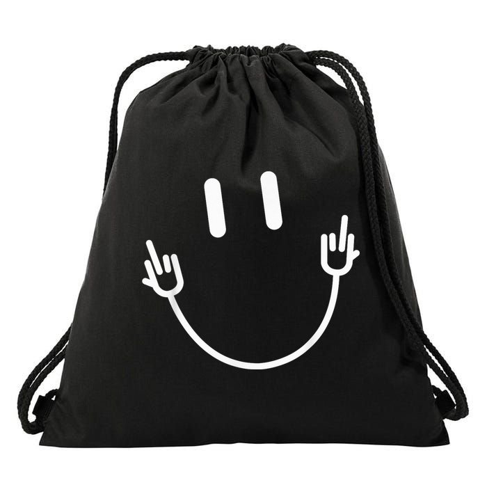 Power Socket Smile Middle Finger Hand Icon Meme Electrician Drawstring Bag