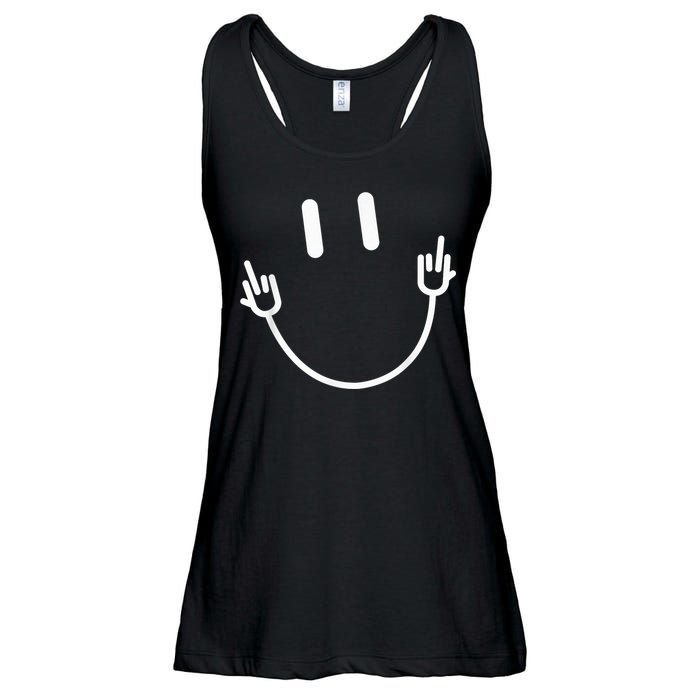 Power Socket Smile Middle Finger Hand Icon Meme Electrician Ladies Essential Flowy Tank