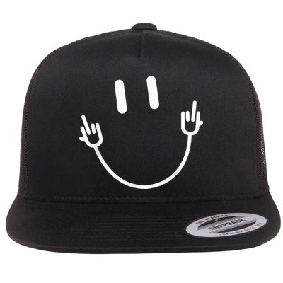 Power Socket Smile Middle Finger Hand Icon Meme Electrician Flatbill Hat