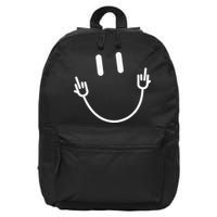 Power Socket Smile Middle Finger Hand Icon Meme Electrician 16 in Basic Backpack