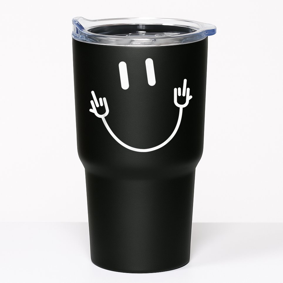 Power Socket Smile Middle Finger Hand Icon Meme Electrician Tumbler